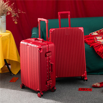 Red Suitcase Bride Dowry Wedding Trolley Luggage Wedding Code Travel Case Pair Bridesmaid Luggage