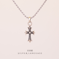 925 sterling silver jewelry mini necklace Crow heart cross pendant for girls retro European and American trend gift