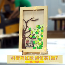 Wedding ceremony Wedding love wood chip graduation signature book Solid wood photo frame Welcome card creative net red welcome present birthday