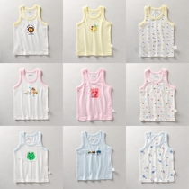 Summer dress thin children boys and girls baby sleeveless T-shirt cotton cotton bamboo cotton vest cartoon multi-color