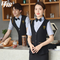 Hotel dining overalls short-sleeved western restaurant KTV bar front desk waiter male and female summer vest fake Two