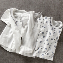 Summer new product non-fluorescent boy childrens baby clothes cotton breathable sweat-absorbing short-sleeved T-shirt jacket aircraft model