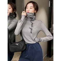 European standing fashion womens fashion winter 100 hitch height collar undershirt female Korean version net red new long sleeve blouse T-shirt woman