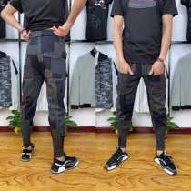 2055 casual pants plaid simple casual pants mens Korean version of the trend fashion handsome plaid pants mens sanitary pants tide pants