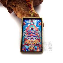 YC4818 new boutique rectangular dense King Kong Thangka brand necklace Tibetan land method will bond pendant customization