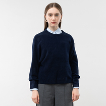 NOME womens clothing wool loom T-shirt spring winter round neckline knitted sweater long sleeve loose bottom blouse W4C2L49P0005