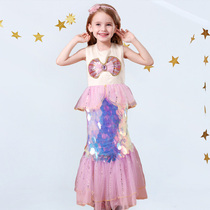 Mermaid tail children princess dress scales Mermaid skirt Children fishtail dress clothing Childrens clothing suit clothes