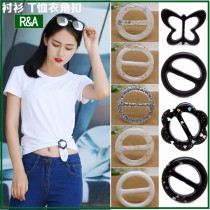 Knot buckle women Korean version of Joker day buckle silk scarf scarf buckle round T shirt corner buckle decoration