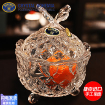 Czech BOHEMIA IMPORTED CRYSTAL GLASS CREATIVE CANDY FLUSH WITH LID CANDY PAN DRIED FRUIT BOX SUGAR VAT GIFT