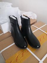 Public hair flat heel womens velvet leather shoes soft bottom non-slip winter warm high cotton leather shoes womens cotton boots