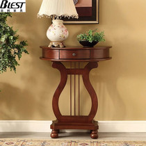 American solid wood entrance cabinet Bedroom small storage cabinet Living room wall semicircular side cabinet Corridor decoration cabinet Nordic table