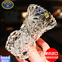 Czech BOHEMIA original Imported Crystal Glass Bed Head Cabinet Small Number Single Inserted Vase For Home Retro Swing