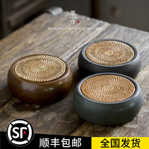 Mo Shou Japanese-style Vietnamese rattan woven pot Japanese-style ceramic pot Dry bubble plate pot pad tea pad tea ceremony zero match