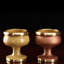 God of wealth wine glass for Buddha worship supplies Wine glass Pure copper household wine glass for Guan Gong Tea cup Guanyin holy water cup ornaments
