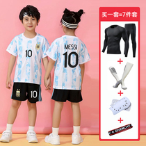 Childrens Argentine National team No. 10 Messi Jersey Boys and Girls competition training uniform football suit