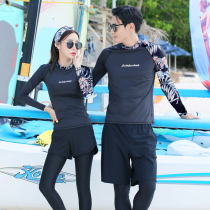 Summer 2021 men and women couples diving suit long sleeve split sunscreen jellyfish quick-dry snorkeling surfing swimsuit set