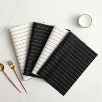 Creative Nordic black and white striped Western mat European household PVC insulation mat non-slip mat Rectangular table mat 474