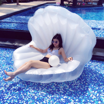 Shell floating bed water inflatable recliner Mount floating row adult swimming ring adult female Net red beach wedding photography