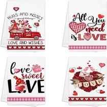Amazon cross-border new products Christmas tea towels Valentines Day towels 45x70 festive plaid tea towels can come to the picture