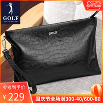 Golf mens handbag mens leather business casual clutch bag cowhide clutch bag mens bag large capacity envelope bag