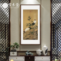Xuan Mu Tang Chinese-style porch decorative painting vertical version of Lang Shining Chinese painting Wuruitu restaurant study aisle corridor hanging painting