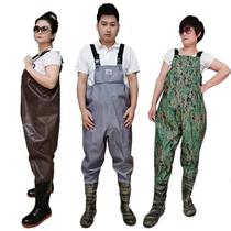 Water pants half-body rain pants waterproof clothes men catch fish whole body fishing leather fork water pants thick rain shoes