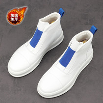 European station high-top shoes mens new fashion thick bottom inner heightened casual sneakers new set of feet personality trend short boots