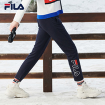 FILA Phila Le official womens knitted trousers 2021 autumn and winter New straight sweatpants padded casual pants