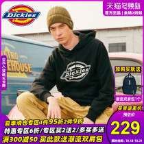 Dickies couple hooded sweater women men print fleece pullover autumn 21 new loose casual coat women B