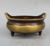 Incense stove pure copper sandalwood stove imitation ancient great Ming Xuande line fragrant inserts pan incense stove Home for the Buddha Pendulum Pieces Incense Accessories