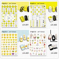 4 sheets of 3D back rubber medecal sticker teddy smiley face feather Zou Ju Christmas Halloween Alphabet Fingernail Appliqued