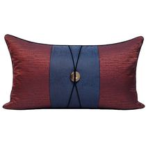 Modern New Chinese Style Model Room Pillowcase Red Blue Contrast Color With Horn Buckle Waist Pillow Long Pillow