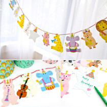 Cute Circus Band small animals Childrens Day baby house wedding party festive decoration hanging flag flag