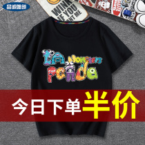 children's short sleeve t-shirt boys summer pure cotton bottoming shirt top black children boys sports half sleeve t-shirt trendy