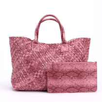 European and American light extravagant snake print handbag 2022 fashion new large capacity handwoven vegetable basket children bag single shoulder bag