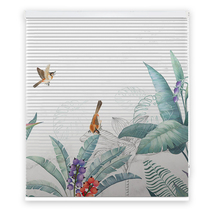 Hang Ke-free Punch-Free Printing Organic Curtain Blocks Blank Bleaks Shading Waterproof Living Room Kitchen Toilet Lifting Curtain