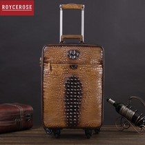 Light luxury brand trolley case 18 business boarding cowhide suitcase men's travel suitcase universal wheel 21 luggage leather