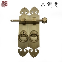 Chinese antique copper handle bookcase door straight strip hand bronze handle copper handle antique copper accessories