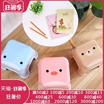 Household plastic stool Childrens bench Small square stool Cartoon chair thickened bathroom non-slip stool Foot wash shoe stool