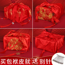 Newcomer wedding wedding supplies baggage bride dowry package red cloth large red embroidery bag leather cotton cloth