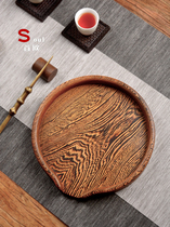 Log tea tray Paint-free whole mahogany solid wood high-end pry tea tray Whole bamboo open Puer tea tray Tea art dry bubble