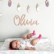 Custom Nursery Name Sign Baby Bedroom Wall Decor Wooden