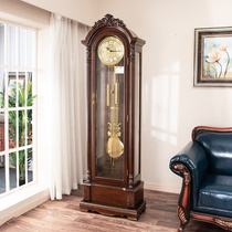 European mechanical landing bell-American retro vertical wooden calfin villa decorated clock German Hemler clock