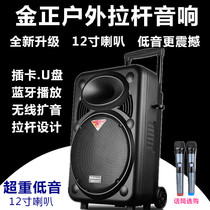 Golden Positive Square Dance Sound Mobile Tie Bar Style 12 Inch Overweight Bass Outdoor Dance Card Bluetooth Singing Speaker