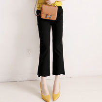 JOLIMENT pants women Autumn 2020 new black thin micro Lamas pants fashion versatile slim stretch ankle-length pants