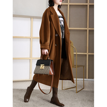 NZ High-end M Home Big Cards Classic Double Row Buttons Caramel Color 101801 Cashmere Coat Girl Wool Coat Winter Thickening