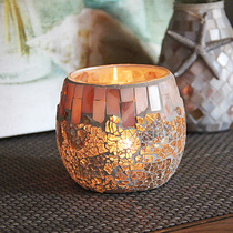 Mosaic Candle Holder Glass Shells Light Colored DIY Incense Candle Cup Candle Light Dinner Decoration Pendulum