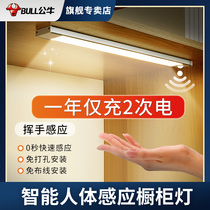 Bull led Cabinet light human body intelligent scanning sensor light Booth wardrobe light wireless night light dormitory lighting