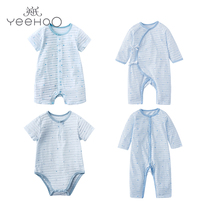 English Baby Conjoined Clothes Summer Seasons Baby Clams Pure Cotton Thin with newborn Home Clothing Climbing Clothing