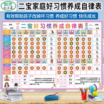 Life pass two treasure family self-discipline table childrens self-discipline growth table parent-child good habit formation schedule baby reward and punishment sticker planning table child record reward points praise magnetic wall stickers